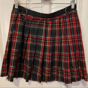 Plaid Distressed Skirt